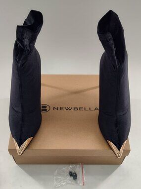 Women's Newbella Pointed Toe Stiletto Ankle Boots Black Size 7        P#673@CMK